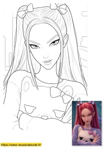 coloriage kpop demon hunters mira coloriage kpop demon hunters mira