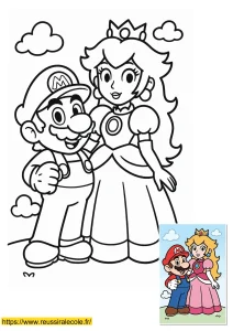 coloriage mario et peach coloriage mario et peach