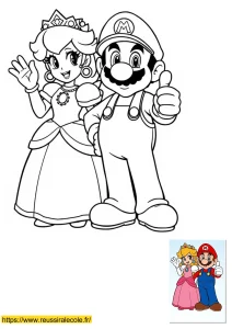 coloriage mario et peach à imprimer coloriage mario et peach à imprimer