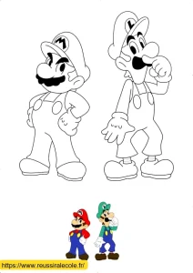 coloriage mario luigi coloriage mario luigi