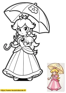 coloriage mario peach coloriage mario peach