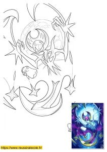 coloriage pokemon lunala coloriage pokemon lunala