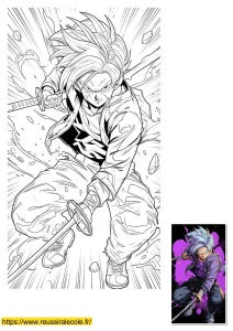 coloriage trunks super saiyan