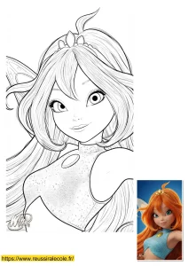 coloriage winx bloom a imprimer
