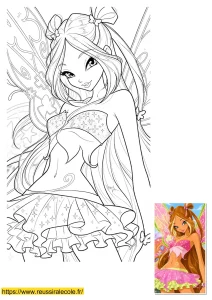 coloriage winx flora