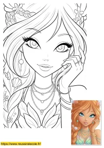 coloriage winx flora