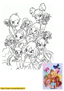 coloriage winx groupe
