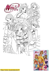 coloriage winx groupe
