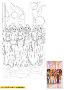 coloriage winx groupe
