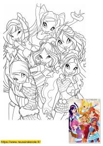 coloriage winx groupe
