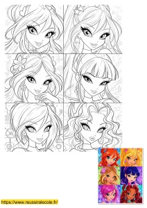 coloriage winx groupe