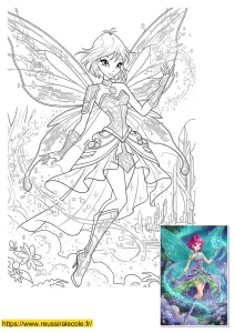 coloriage winx tecna