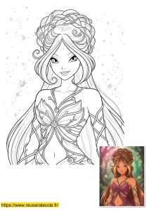 dessin a imprimer winx flora