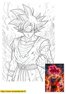 dessin goku super saiyan divin
