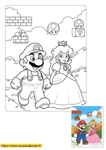 mario et peach coloriage mario et peach coloriage