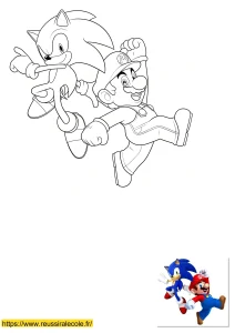 sonic mario coloriage sonic mario coloriage